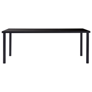 Masă de bucătărie, negru, 200 x 100 x 75 cm, sticlă securizată - Img 2