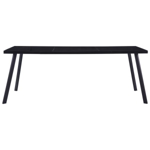 Masă de bucătărie, negru, 200 x 100 x 75 cm, sticlă securizată - Img 2