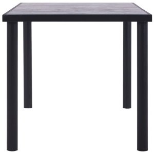 Masă de bucătărie, negru &amp; gri beton, 160 x 80 x 75 cm, MDF - Img 3