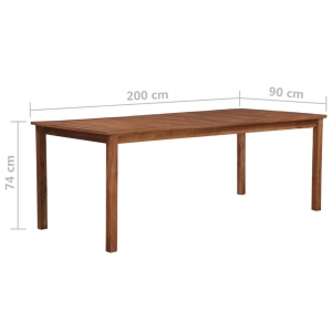 Masă de grădină, 200 x 90 x 74 cm, lemn masiv de acacia - Img 5