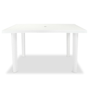 Masă de grădină, alb, 126 x 76 x 72 cm, plastic - Img 3