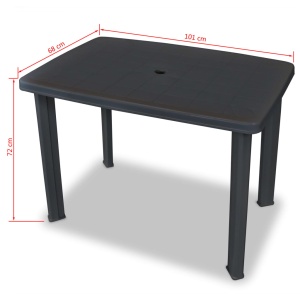Masă de grădină, antracit, 101 x 68 x 72 cm, plastic - Img 5