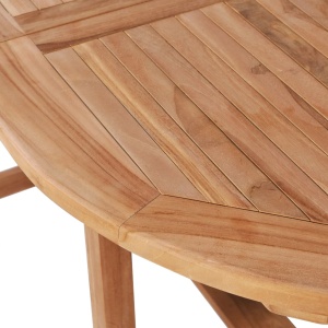 Masă de grădină extensibilă (110-160)x80x75cm lemn masiv de tec - Img 4