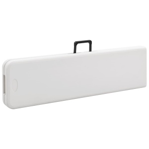 Masă de grădină pliabilă cu 2 bănci, alb, 180 cm, oțel și HDPE - Img 11