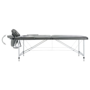 Masă de masaj cu 2 zone, cadru aluminiu, antracit, 186 x 68 cm - Img 4