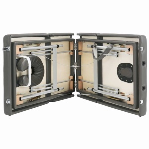 Masă de masaj cu 4 zone, cadru aluminiu, antracit, 186 x 68 cm - Img 12
