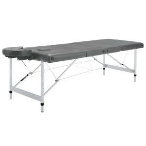 Masă de masaj cu 4 zone, cadru aluminiu, antracit, 186 x 68 cm - Img 2