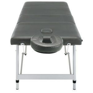 Masă de masaj cu 4 zone, cadru aluminiu, antracit, 186 x 68 cm - Img 6