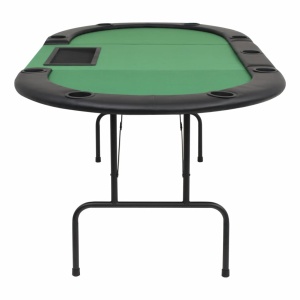 Masă de poker pliabilă in 3, pentru 9 jucători, oval, Verde - Img 4