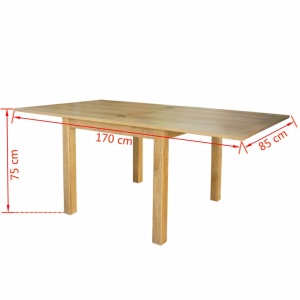 Masă extensibilă de stejar 170 x 85 x 75 cm - Img 5