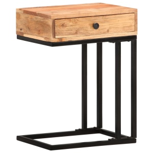 Masă laterală formă U, 45 x 30 x 61 cm, lemn masiv de acacia - Img 9