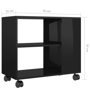 Masă laterală, negru extralucios, 70 x 35 x 55 cm, PAL - Img 5