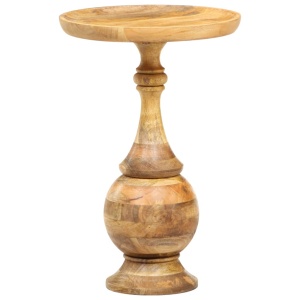 Masă laterală rotundă, 43 x 43 x 66 cm, lemn masiv de mango - Img 7