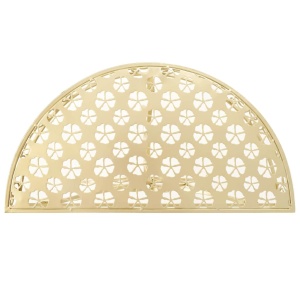 Masă laterală stil vintage semirotundă metal 72x36x74 cm auriu - Img 3