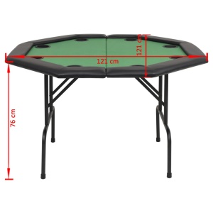 Masă poker pliabilă in două părți, 8 jucători, octogonal, Verde - Img 5