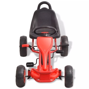 Mașinuță kart cu pedale și roți pneumatice, roșu - Img 3