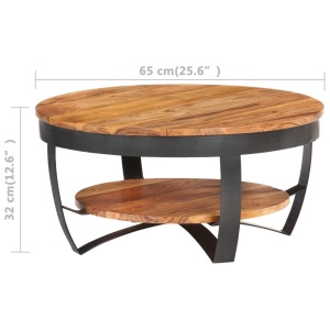 Măsuță de cafea, 65 x 65 x 32 cm, lemn masiv de acacia - Img 6