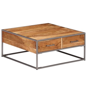 Măsuță de cafea, 75 x 75 x 35 cm, lemn masiv de acacia - Img 4