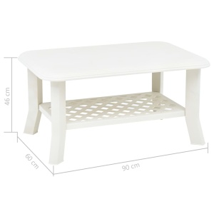 Măsuță de cafea, alb, 90 x 60 x 46 cm, plastic - Img 5