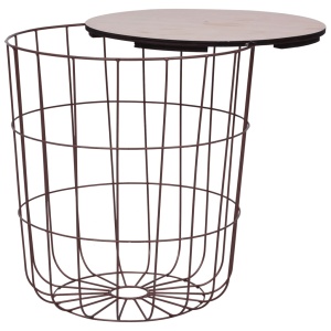 Măsuță de cafea, arămiu, Ø 39,5 cm, MDF - Img 2