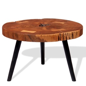 Măsuță de cafea din buștean lemn masiv de acacia (55-60)x40 cm - Img 4