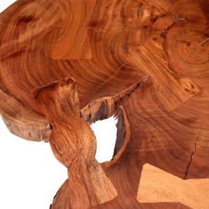 Măsuță de cafea din buștean lemn masiv de acacia (55-60)x40 cm - Img 7