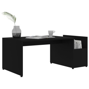 Măsuță de cafea, negru, 90x45x35 cm, PAL - Img 3