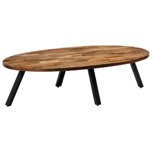 Măsuță de cafea, tec masiv reciclat, oval, 120 x 60 x 30 cm - Img 11