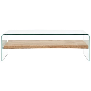 Măsuță de cafea, transparent, 98x45x31 cm, sticlă securizată - Img 2