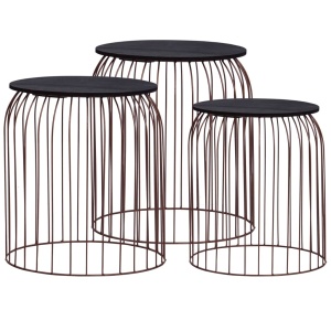 Măsuțe de cafea, 3 buc., cupru - Img 2