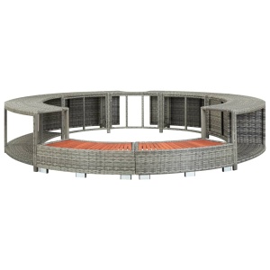 Mobilier de jacuzzi, gri, poliratan - Img 3