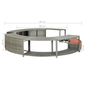 Mobilier de jacuzzi, gri, poliratan - Img 7