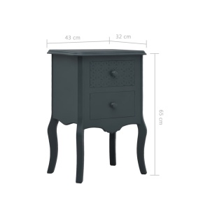 Noptieră, gri, 43 x 32 x 65 cm, MDF - Img 9