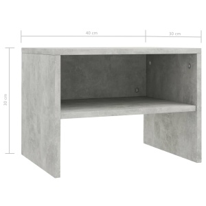 Noptieră, gri beton, 40 x 30 x 30 cm, PAL - Img 5