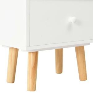 Noptiere, 2 buc., alb, 40 x 30 x 50 cm, lemn masiv de pin - Img 6