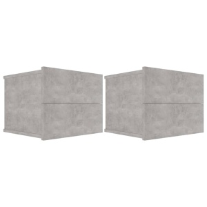 Noptiere, 2 buc., gri beton, 40 x 30 x 30 cm, PAL - Img 2