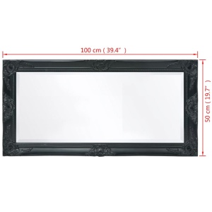 Oglindă de perete in stil baroc, 100 x 50 cm, negru - Img 9