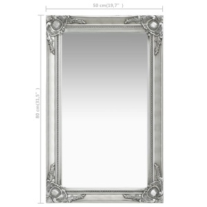 Oglindă de perete in stil baroc, argintiu, 50 x 80 cm - Img 5