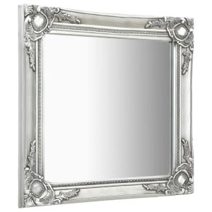 Oglindă de perete in stil baroc, argintiu, 60 x 60 cm - Img 2