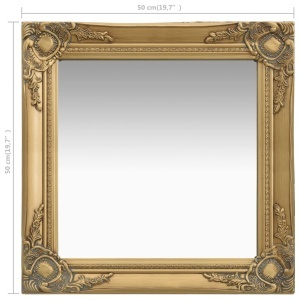 Oglindă de perete in stil baroc, auriu, 50 x 50 cm - Img 5