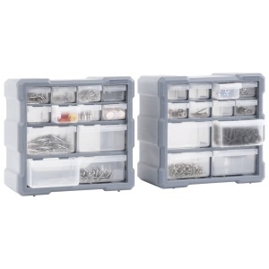 Organizatoare cu 12 sertare, 2 buc., 26,5 x 16 x 26 cm - Img 2