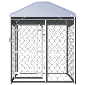 Padoc pentru câini de exterior, cu acoperiș, 100 x 100 x 125 cm - Img 2