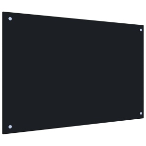 Panou antistropi bucătărie, negru, 90x60 cm, sticlă securizată - Img 2