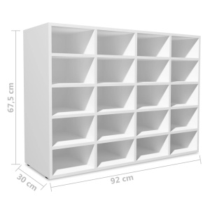 Pantofar, alb, 92 x 30 x 67,5 cm, PAL - Img 5