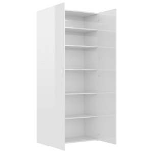 Pantofar, alb foarte lucios, 80 x 35,5 x 180 cm, PAL - Img 6