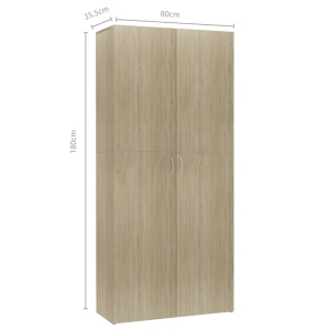 Pantofar, stejar Sonoma, 80 x 35,5 x 180 cm, PAL - Img 7