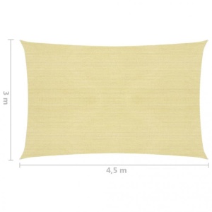Pânză parasolar, bej, 3 x 4,5 m, HDPE, 160 g/m² - Img 5