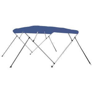 Parasolar barcă Bimini 4 arcuri, albastru, 243 x 196 x 117 cm