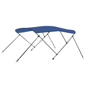 Parasolar barcă Bimini cu 3 arcuri albastru 183 x 160 x 140 cm