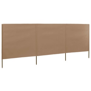 Paravan anti-vânt cu 3 panouri, gri taupe, 400 x 80 cm, textil - Img 2